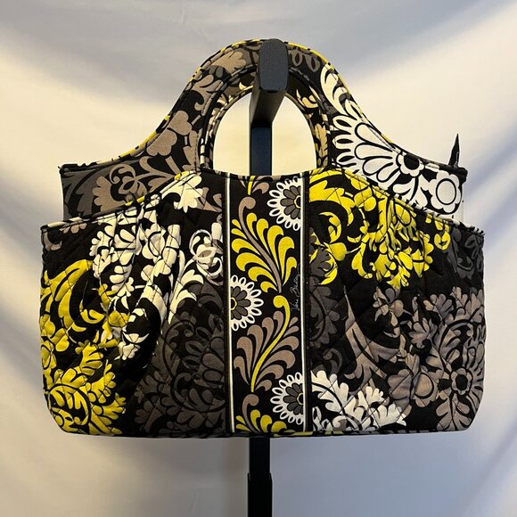 Vera Bradley Handbags - Vera Bradley Retired “Baroque” Handbag--Yellow, Gray, Black--Wraparound Pockets